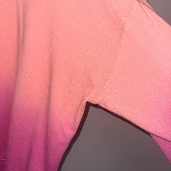 Lou & Grey Loft Dip Dye Terry Sweatshirt Shorts Set Pink Orange Ombre Size XXL - Picture 7 of 13